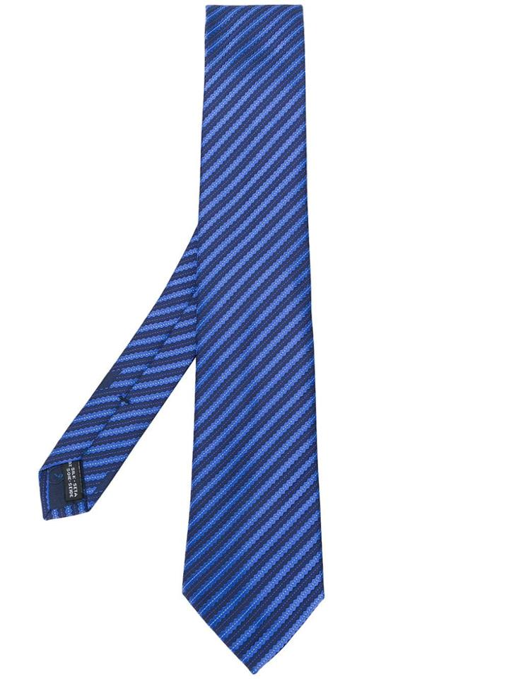Salvatore Ferragamo Stitch Print Tie - Blue