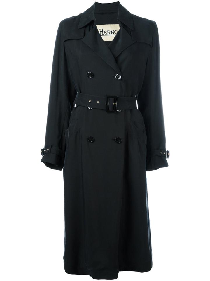 Herno Midi Waterproof Trench Coat - Black