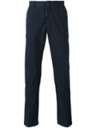 Z Zegna Regular Straight-leg Trousers, Men's, Size: 50, Blue, Cotton/spandex/elastane