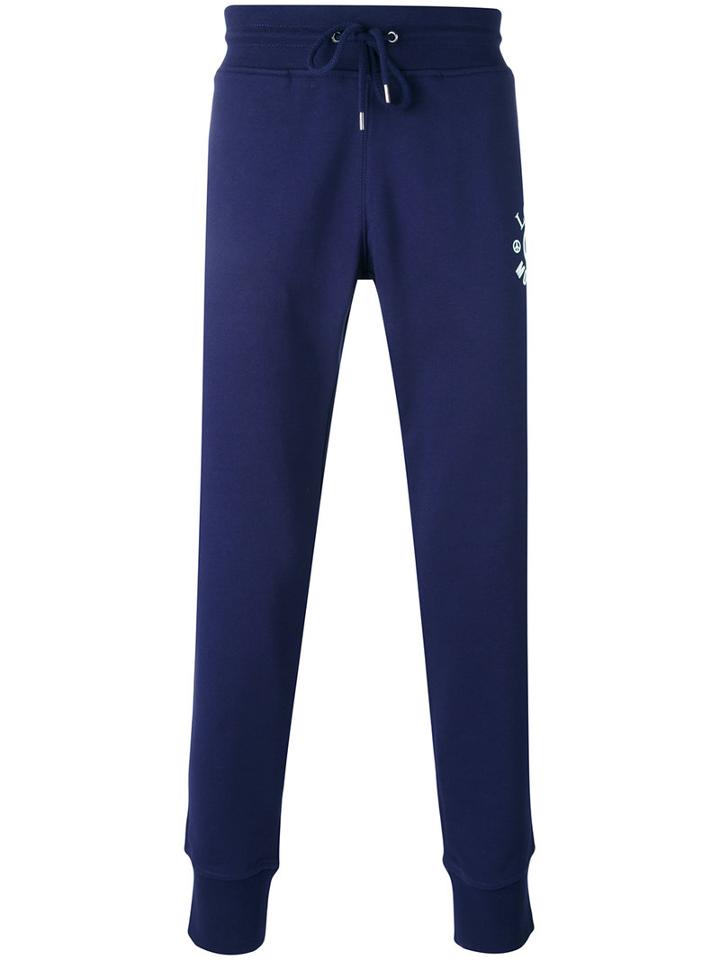 Love Moschino - Logo Print Drawstring Sweatpants - Men - Cotton - S, Blue, Cotton