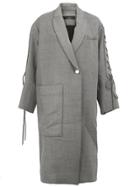 Ellery Lace-up Sleeves Oversized Coat - Grey