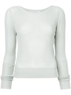 Comme Moi Round Neck Ribbed Top - Green