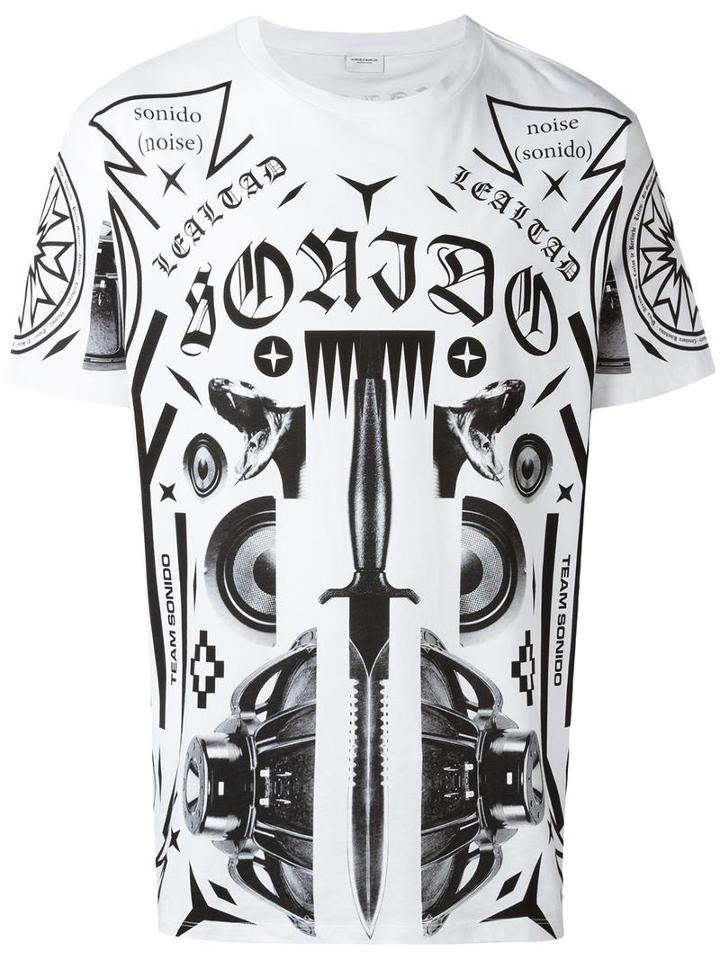 Marcelo Burlon County Of Milan Allover Print T-shirt, Men's, Size: Xs, White, Cotton