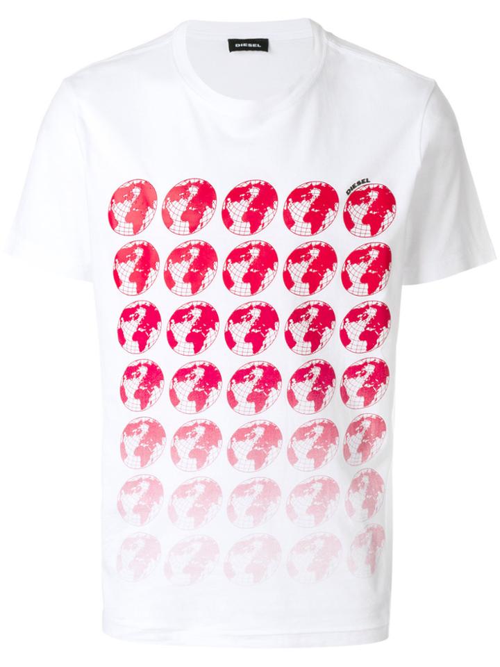 Diesel Globe Print T-shirt - Black