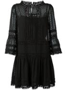 Red Valentino Lace Insert Dress, Women's, Size: 42, Black, Cotton/polyester/silk