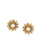 Oscar De La Renta Pearl Sun Earrings - White