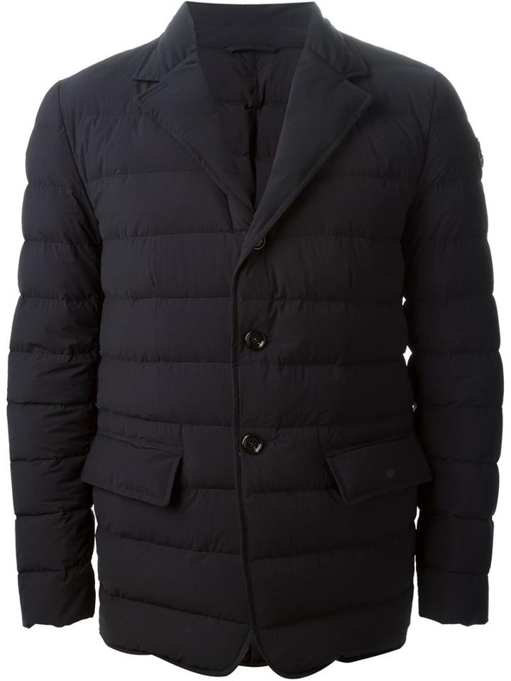 Moncler 'amede' Padded Jacket, Men's, Size: 2, Blue, Feather Down/polyamide/spandex/elastane