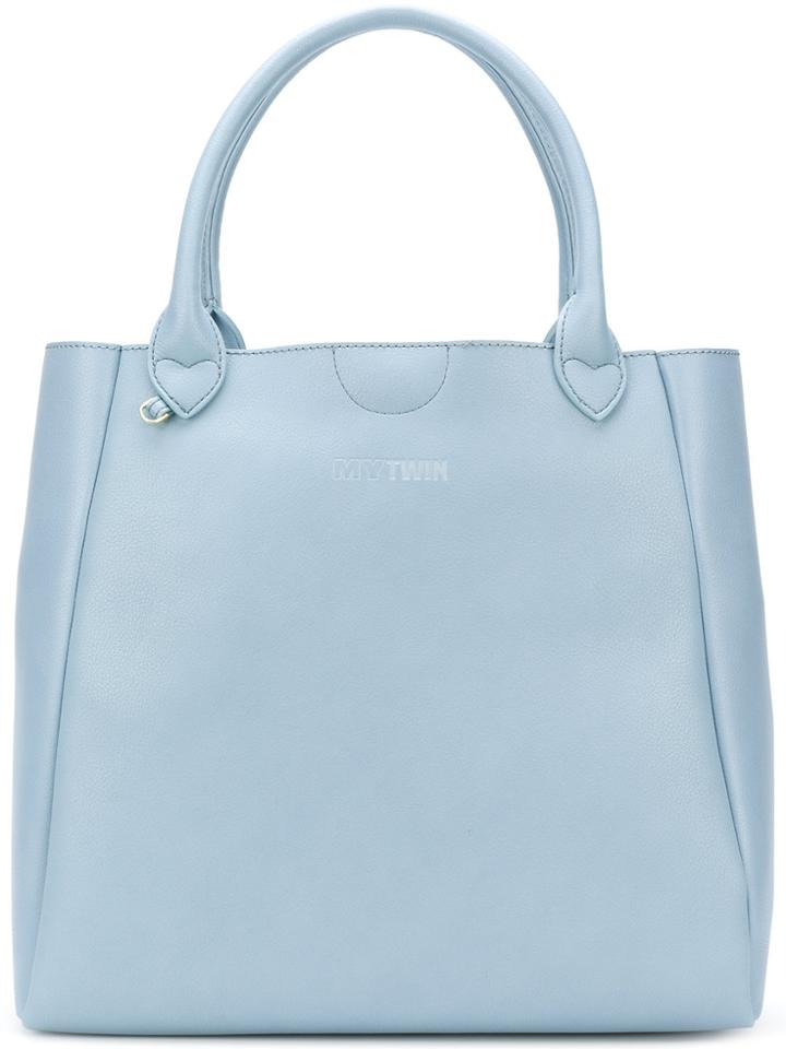 Twin-set Logoed Heart Tote Bag - Blue