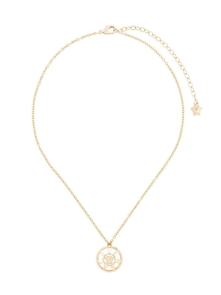 Versace Medusa Logo Necklace, Women's, Metallic