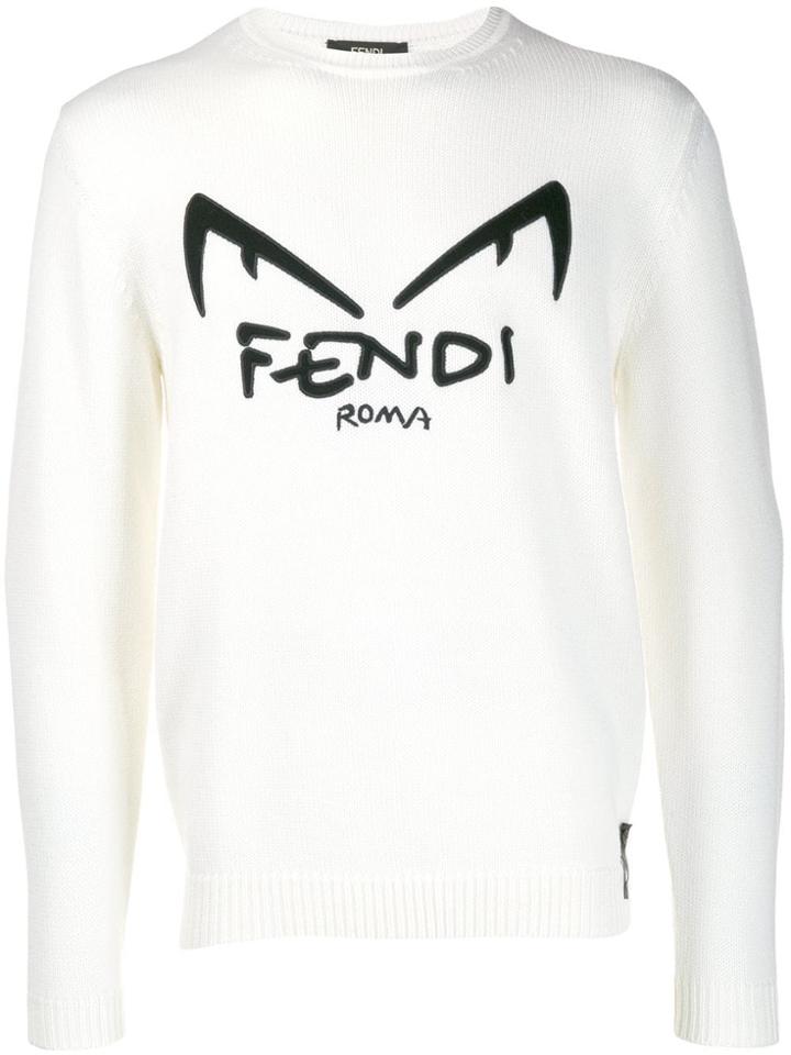 Fendi Diabolic Eyes Jumper - White