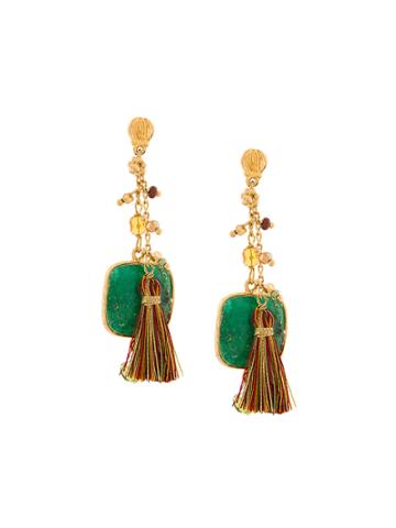 Gas Bijoux Serti Pondicherie Earrigns - Green