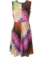 Missoni Zig Zag Knit Flared Dress, Women's, Size: 42, Viscose/cupro/polyester/spandex/elastane