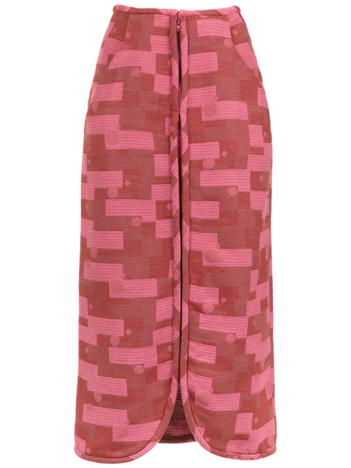 Lilly Sarti Fleur Jacquard Skirt - Pink & Purple