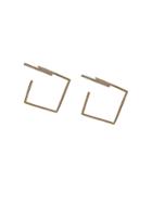 Azlee 18kt Yellow Gold Pave Diamond Bar Geometric Earrings