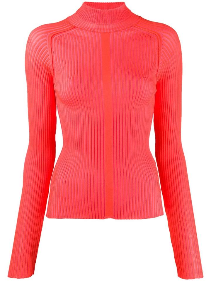 Acne Studios Ribbed Polo Neck Sweater - Red