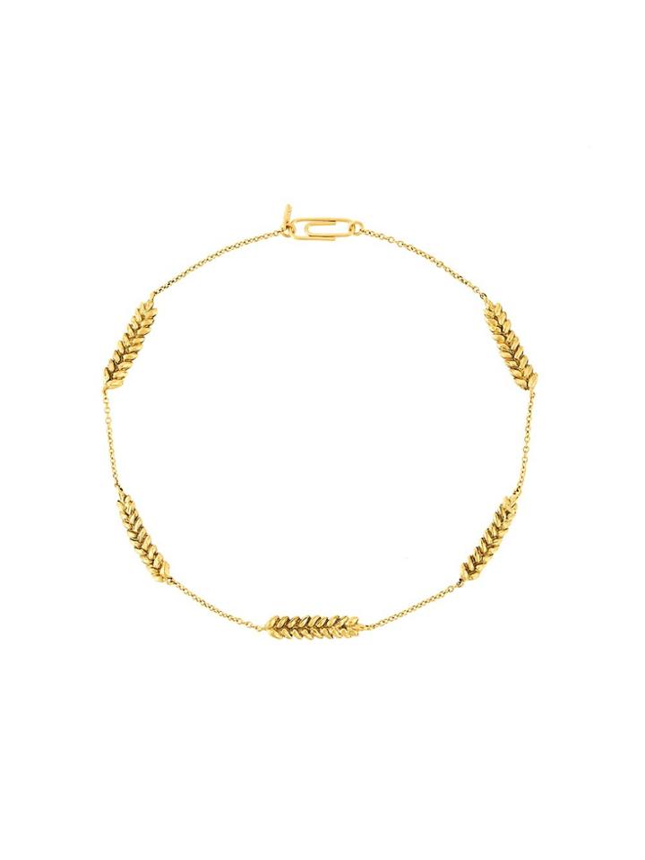 Aurelie Bidermann Five Wheat Cobs Necklace - Metallic