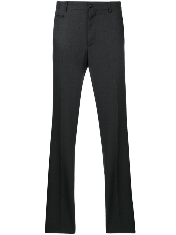 Billionaire Logo Embroidered Pleated Trousers - Grey
