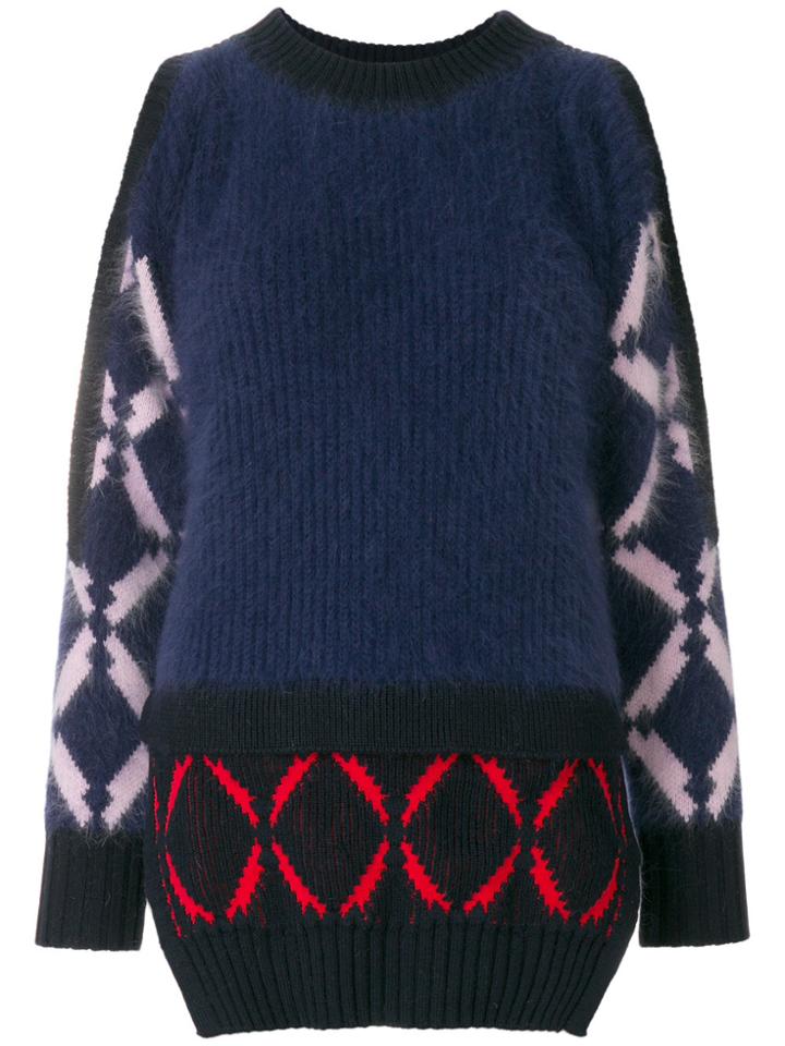 Versace Open Shoulder Sweater - Blue