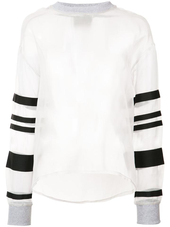 Christopher Raeburn - Organza Grosgrain Sweatshirt - Women - Silk/polyester - M, Grey, Silk/polyester