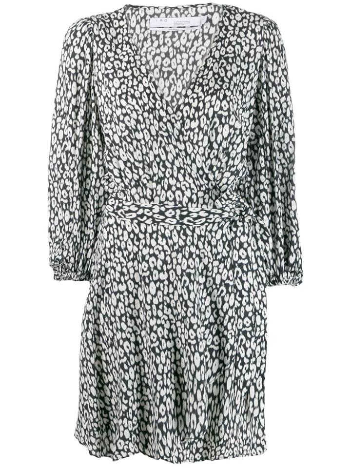 Iro Printed Wrap Dress - Black