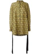 Magda Butrym - Floral Print Oversized Shirt - Women - Silk - 38, Yellow/orange, Silk