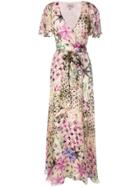 Temperley London Geometric Floral Wrap Dress - Neutrals