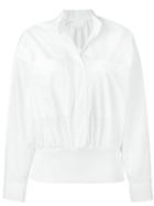 Dkny Pure V-neck Blouse, Women's, Size: Small, White, Cotton/viscose/nylon