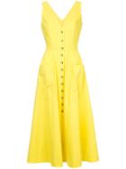 Saloni V-neck Dress - Yellow & Orange