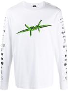 Diesel Logo Sweatshirt With Barbed Wire Print - White