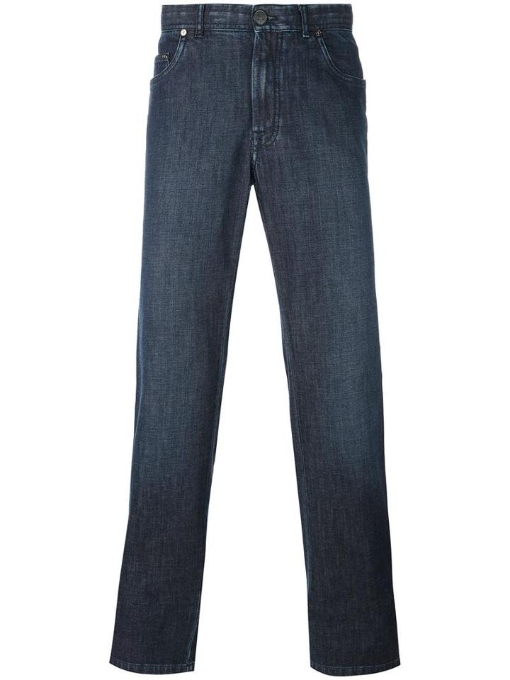 Brioni Slim-fit Jeans, Men's, Size: 35, Blue, Cotton/spandex/elastane/wool
