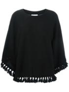 Chloé Tassel Trim Jumper, Women's, Size: Small, Black, Wool/cotton