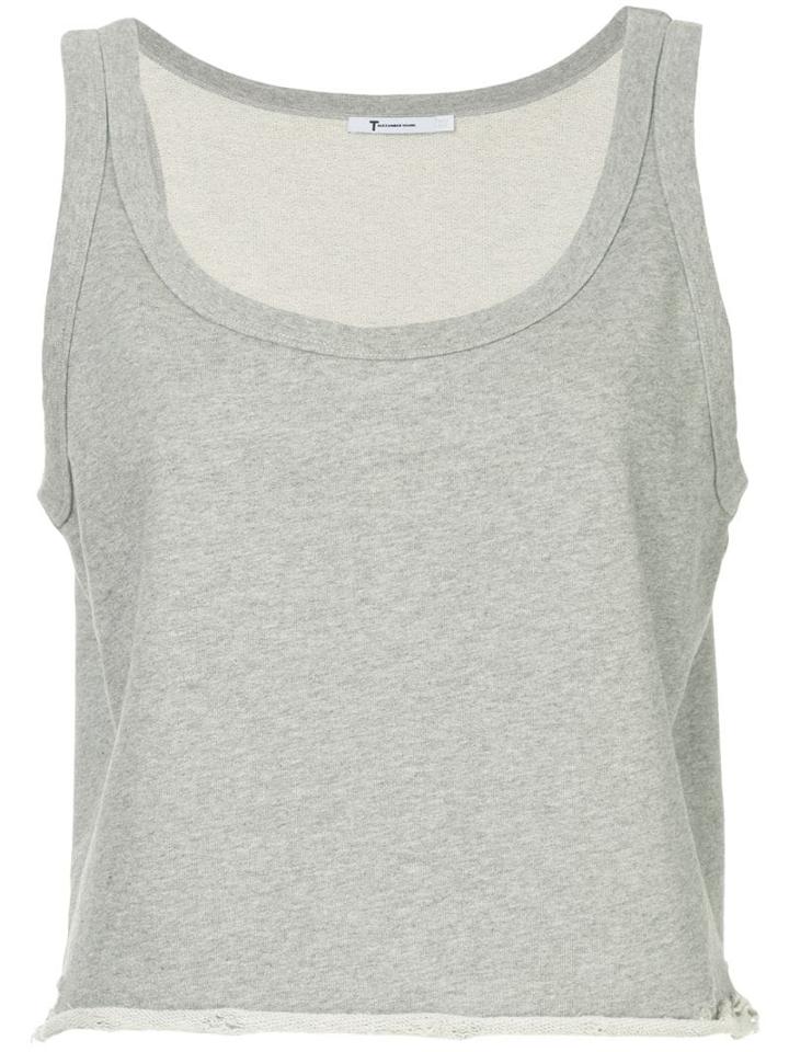 T By Alexander Wang Cropped Fitted Tank Top - Grey