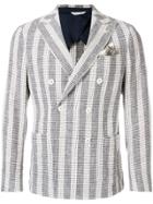 Manuel Ritz Striped Button Blazer - White