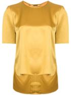 Adam Lippes Satin Tee - Yellow & Orange