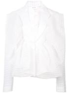 Delpozo - Frills Textured Jacket - Women - Silk/cotton/polyamide/polyester - 34, White, Silk/cotton/polyamide/polyester