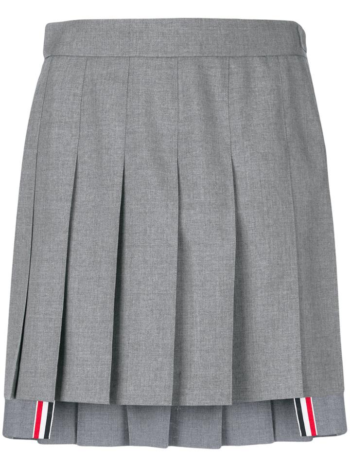 Thom Browne Dropped Back Pleated Mini Skirt - Grey