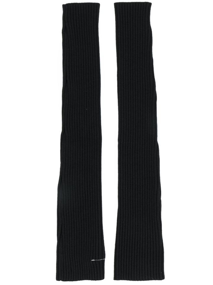 Mm6 Maison Margiela - Long Fingerless Gloves - Women - Wool - M, Black, Wool
