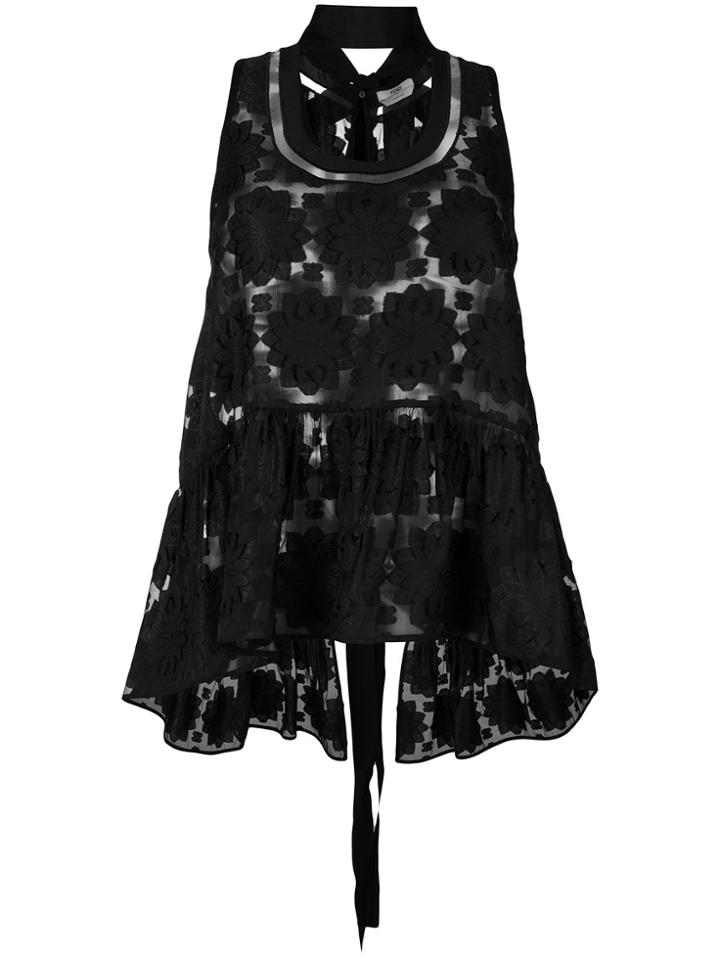 Fendi Floral Patch Tank Top - Black