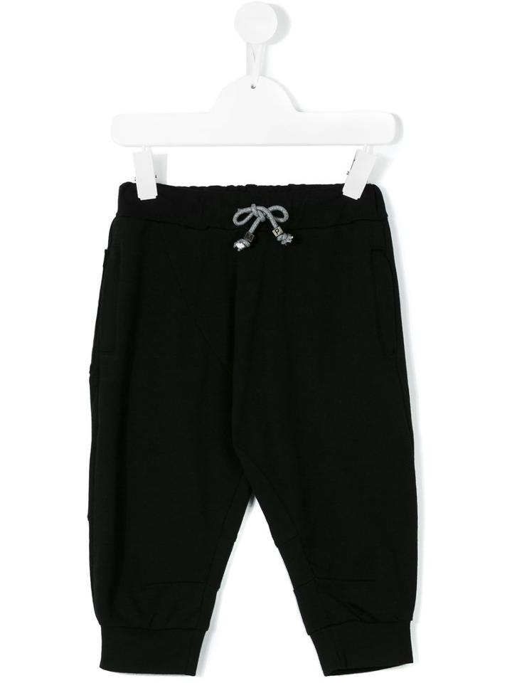 Paolo Pecora Kids - Casual Harem Trousers - Kids - Cotton/spandex/elastane - 12 Yrs, Black