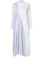 Jil Sander Asymmetric Stripe Shirt Dress - White