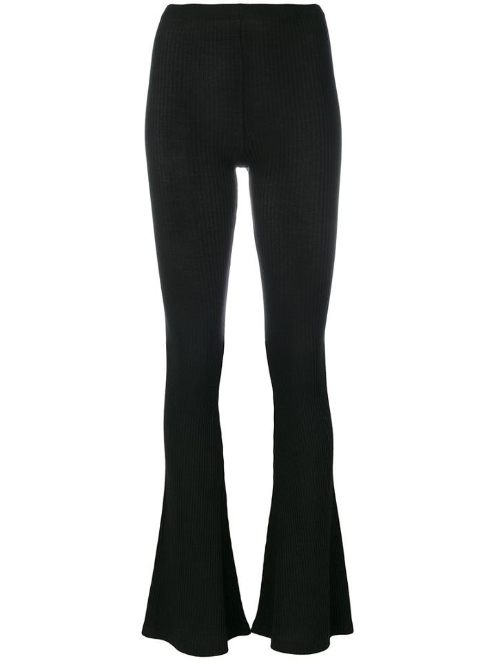 Mm6 Maison Margiela - Ribbed Flared Leggings - Women - Spandex/elastane/modal - Xs, Black, Spandex/elastane/modal