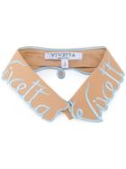 Vivetta Embroidered Logo Collar - Nude & Neutrals