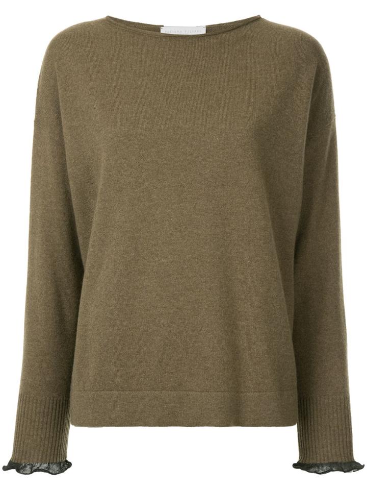 Fabiana Filippi Frill Trim Jumper - Brown