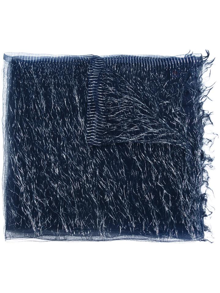 Faliero Sarti - Metallic Thread Scarf - Men - Silk/polyamide - One Size, Blue, Silk/polyamide