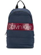 Calvin Klein Quilted Logo Patch Backpack - Blue