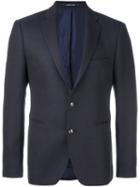 Tagliatore Woven Single Breasted Blazer, Men's, Size: 52, Blue, Cupro/virgin Wool