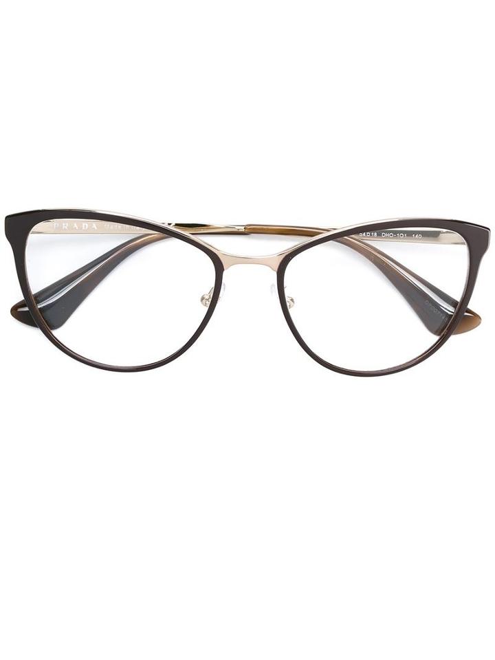 Prada Eyewear Cat Eye Shaped Glasses, Acetate/metal