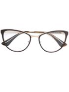 Prada Eyewear Cat Eye Shaped Glasses, Acetate/metal