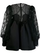 Christopher Kane Cupcake Lace Sleeve Mini Dress - Black