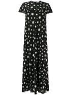 Red Valentino Long Star Print Dress - Black
